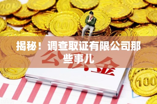 赣州揭秘！调查取证有限公司那些事儿