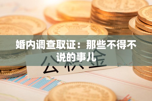 赣州婚内调查取证：那些不得不说的事儿