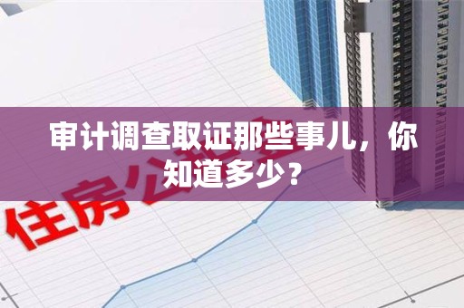 赣州审计调查取证那些事儿，你知道多少？