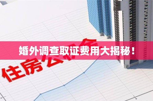 赣州婚外调查取证费用大揭秘！