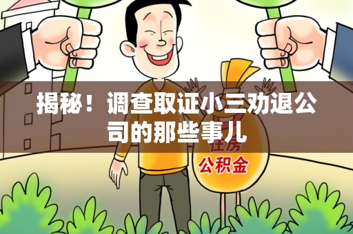 赣州揭秘！调查取证小三劝退公司的那些事儿