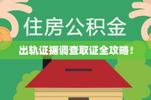 赣州出轨证据调查取证全攻略！
