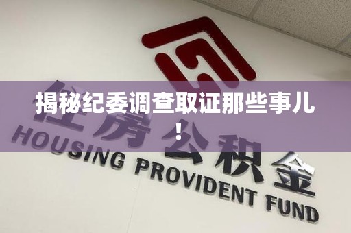 赣州揭秘纪委调查取证那些事儿！