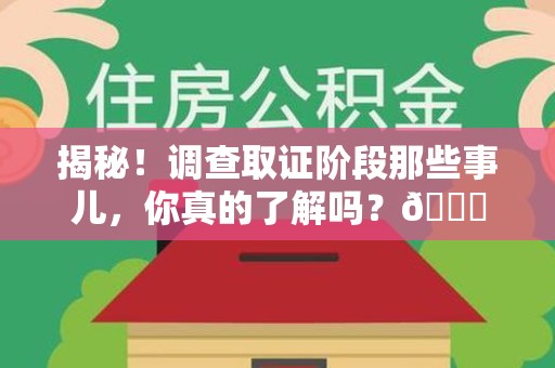 赣州揭秘！调查取证阶段那些事儿，你真的了解吗？😎