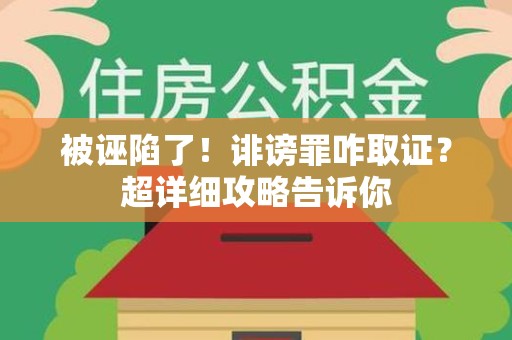 赣州被诬陷了！诽谤罪咋取证？超详细攻略告诉你