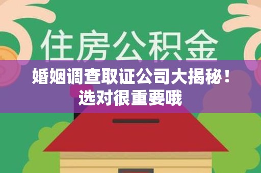 赣州婚姻调查取证公司大揭秘！选对很重要哦