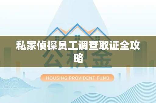 赣州私家侦探员工调查取证全攻略